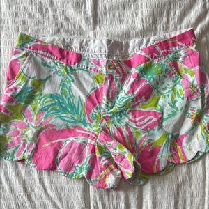 Lilly Pulitzer Pink and Green Floral Women Shorts